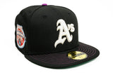 NEW ERA "POUR UP” OAKLAND 'AS  FITTED HAT (BLACK/SPARKLING GRAPE)