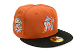 NEW ERA "BENJAMINS” FLORIDA MARLINS FITTED HAT (BURNT ORANGE/BLACK)