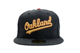 NEW ERA "FELIX" OAKLAND ATHLETICS FITTED HAT (BLACK HEATHER/H RED)