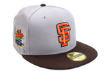 NEW ERA "PACIFIC SOCK EXCHANGE" SAN FRANCISCO GIANTS FITTED HAT (GREY/BURNT WOOD)