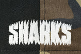 NEW ERA "BAYPE” SAN JOSE SHARKS  FITTED HAT (WOODLAND CAMO/BLACK/RED)