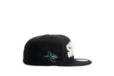 NEW ERA "REEF" SAN JOSE SHARKS  FITTED HAT (BLACK/CHROME)