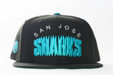 NEW ERA "SHARK BITE"  SAN JOSE SHARKS FITTED HAT (BLACK/TEAL)