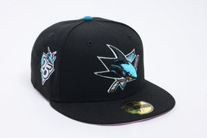 NEW ERA "GOLD GRILL" SAN JOSE SHARKS FITTED HAT ( BLACK/TEAL)