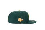 NEW ERA "U OF OAKLAND" OAKLAND OAKS FITTED HAT (DARK GREEN/YELLOW)