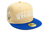 NEW ERA "STRENGTH IN NUMBERS” GOLDEN STATE WARRIORS  FITTED HAT (VEGAS GOLD/ROYAL)