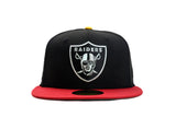 NEW ERA "STACKIN CHIPS" LAS VEGAS RAIDERS FITTED HAT (BLACK/PINOT RED/YELLOW)