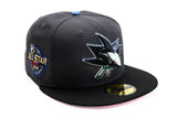 NEW ERA "SNOW" SAN JOSE SHARKS FITTED HAT (DARK GRAPHITE/BLACK)