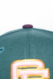 NEW ERA "CHERRY BLOSSOM GREEN TEA" SF GIANTS FITTED HAT (PINE GREEN/PLUM)