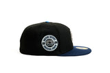 NEW ERA "BULLSEYE" BOSTON BRUINS FITTED HAT (BLACK/OCEANSIDE BLUE/SKY BLUE)