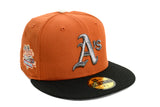 NEW ERA "GETTIN IT” OAKLAND ATHLETICS FITTED HAT (BURNT ORANGE/BLACK/CHROME)