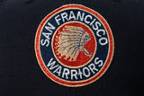 NEW ERA "POLO SWEATER” SAN FRANCISCO WARRIORS FITTED HAT (NAVY/SCARLET)