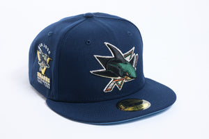 NEW ERA "FRESH WATER" SAN JOSE SHARKS FITTED HAT (OCEANSIDE/LIGHT BLUE)