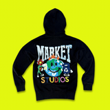 MARKET  "SMILEY STUDIOS" HOODY (WASHED BLACK)