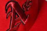 NEW ERA "831" OAKLAND A'S FITTED HAT (SCARLET/BLACK/PINK)