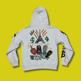 TOP SHELF EVERYTHING "EXPENSIVE TASTE" FADED HOODY (BONE GREY)