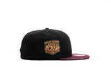 NEW ERA "UNTOUCHABLE" OAKLAND A'S FITTED HAT (BLACK/BURGUNDY)