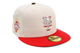 NEW ERA "50” NEW YORK METS FITTED HAT (STONE/RED)
