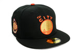NEW ERA "CITY NIGHTS” SAN FRANCISCO WARRIORS FITTED HAT (BLACK/ORANGE)
