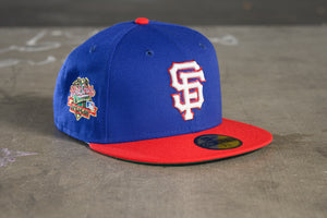 NEW ERA "JUICE IS LOOSE" SF GIANTS FITTED HAT (DARK ROYAL/RED)