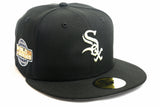 NEW ERA "DELUXE" CHICAGO WHITESOX FITTED HAT (BLACK/METALLIC IRIS)
