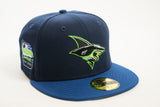 NEW ERA "MEG" SAN JOSE SHARKS FITTED HAT (OCEANSIDE/SONGBIRD BLUE)