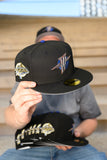 NEW ERA "NO LOGO THUNDER” GOLDEN STATE WARRIORS FITTED HAT (BLACK/LIGHT ROYAL)