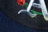 NEW ERA "ROSE GARDEN" OAKLAND A'S FITTED HAT (NAVY/OCEAN BLUE)