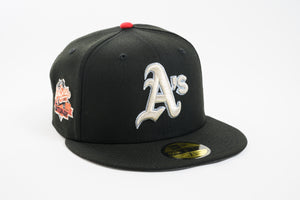 NEW ERA "APES" OAKLAND ATHLETICS FITTED HAT (BLACK/SILVER/RED)