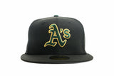 NEW ERA "BASH BRO'S 2.0” OAKLAND A'S FITTED HAT (BLACK/DARK GREEN)