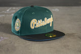 NEW ERA "PITTSBURG CA" PITTSBURG PIRATES FITTED HAT (DARK GREEN/BLACK)