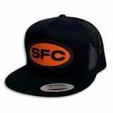 SFC "FULL CIRCLE" MESH TRUCKER SNAPBACK (BLACK/ORANGE)