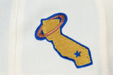 NEW ERA "HEARST CASTLE” CALIFORNIA ANGELS  FITTED HAT (CHROME WHITE/BLUE AZURE)