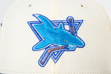 NEW ERA "GUMMY” SAN JOSE SHARKS FITTED HAT (CHROME/OCEANSIDE BLUE)