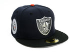 NEW ERA “TUNNEL VISION” LAS VEGAS RAIDERS FITTED HAT (NAVY/BLACK/ORANGE)