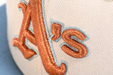 NEW ERA "MOTION" OAKLAND ATHLETICS  FITTED HAT (STONE GREY/FADED BLUE)