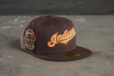 NEW ERA “INDIANA 2.0" CLEVELAND INDIANS FITTED HAT (DARK BROWN)