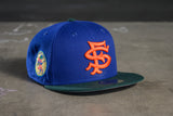 NEW ERA “GATOR" SF SEALS FITTED HAT (DARK ROYAL/ORANGE/DARK GREEN)