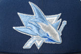NEW ERA "BLUE WATERS” SAN JOSE SHARKS  FITTED HAT (OCEANSIDE BLUE/NIGHTSHIFT NAVY)