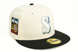 NEW ERA "40 OZ” SEATTLE MARINERS FITTED HAT (CHROME/BLACK)