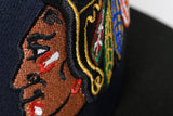 ***PRE-ORDER*** NEW ERA "HEAD HUNTER" CHICAGO BLACKHAWKS FITTED HAT (NAVY/BLACK)