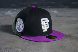 NEW ERA "PO UP" SF GIANTS FITTED HAT (BLACK/SPARKLING GRAPE)