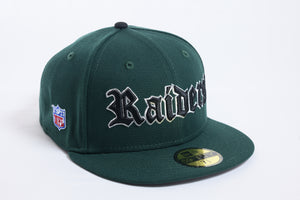 NEW ERA "OLD MONEY" LAS VEGAS RAIDERS FITTED HAT (DARK GREEN/BLACK)