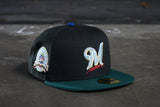 NEW ERA "MESG" MILWAUKEE BREWERS FITTED HAT ( BLACK/DARK GREEN/DARK ROYAL)