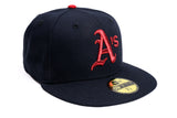 NEW ERA "MONEY MITCH" OAKLAND A'S  FITTED HAT (NAVY/SCARLET)