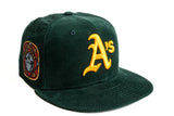NEW ERA "TURF CORD" OAKLAND ATHLETICS FITTED HAT (DARK GREEN CORDUROY)