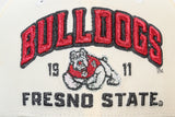 NEW ERA "ARCH BLOCK” FRESNO STATE BULLDOGS FITTED HAT (CHROME/BLACK/SCARLET)