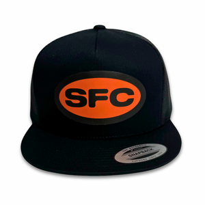 SFC "FULL CIRCLE" MESH TRUCKER SNAPBACK (BLACK/ORANGE)