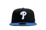 NEW ERA "PHANTOM" PHILADELPHIA PHILLIES FITTED HAT (BLACK/INDIGO BLUE)