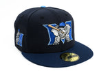 NEW ERA "WALK 2” MODESTO ATHLETICS FITTED HAT (NAVY/OCEANSIDE BLUE/SKY BLUE)